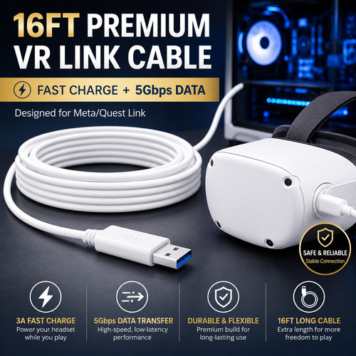 16ft link cable - vr, usb-a